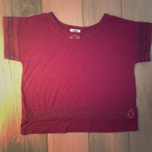 Deep Red Modest Crop Top